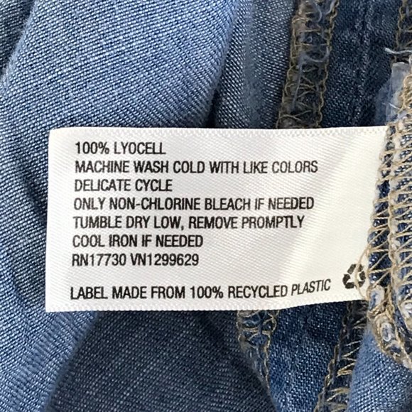 NEW Knox Rose Chambray Wide Leg Pants Women's Large Pull-On High Waist Pockets - Picture 8 of 9